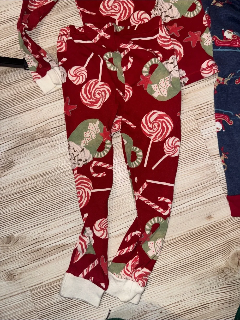 Kids Holiday Pajama Set - Red & Navy Christmas Prints